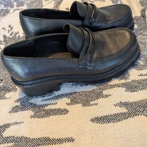 90s Y2K Esprit Classic Black Platform Grunge  Loafer